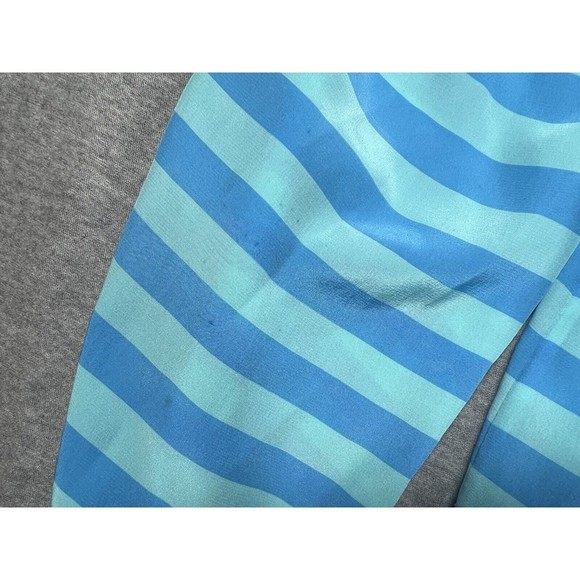 LILLY PULITZER Women's Blue Aqua Striped V-Neck‎ Long Sleeve Silk Blouse Sz XS - Picture 8 of 13